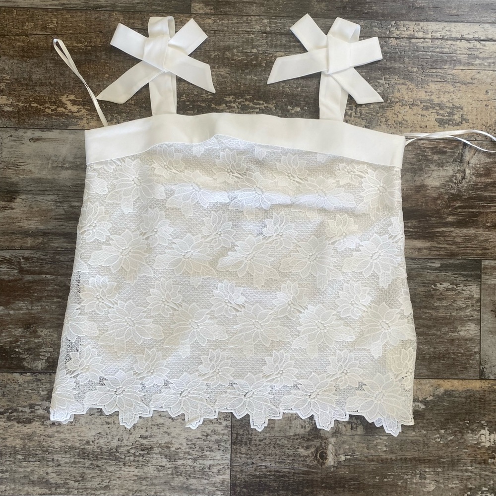 NWT Banana Republic Limited Edition Guipure white Lace tank Top Shirt Sz XL